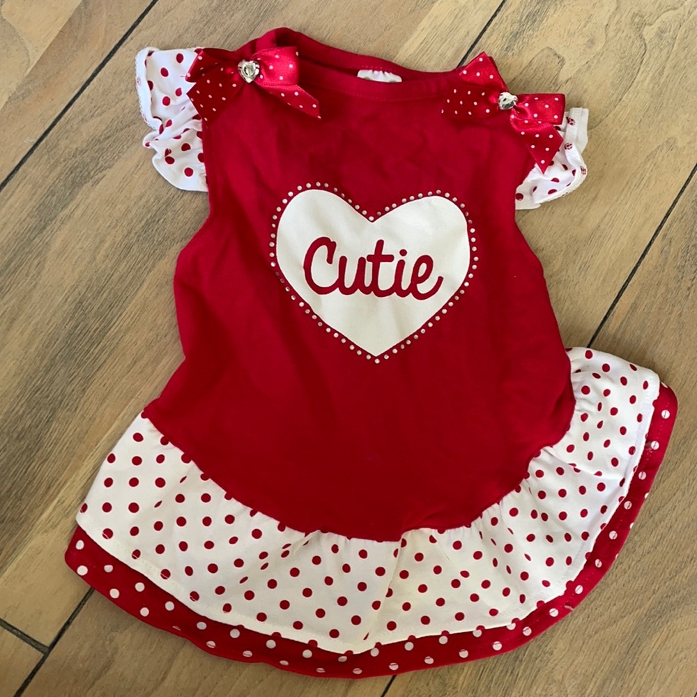 Dog red dress